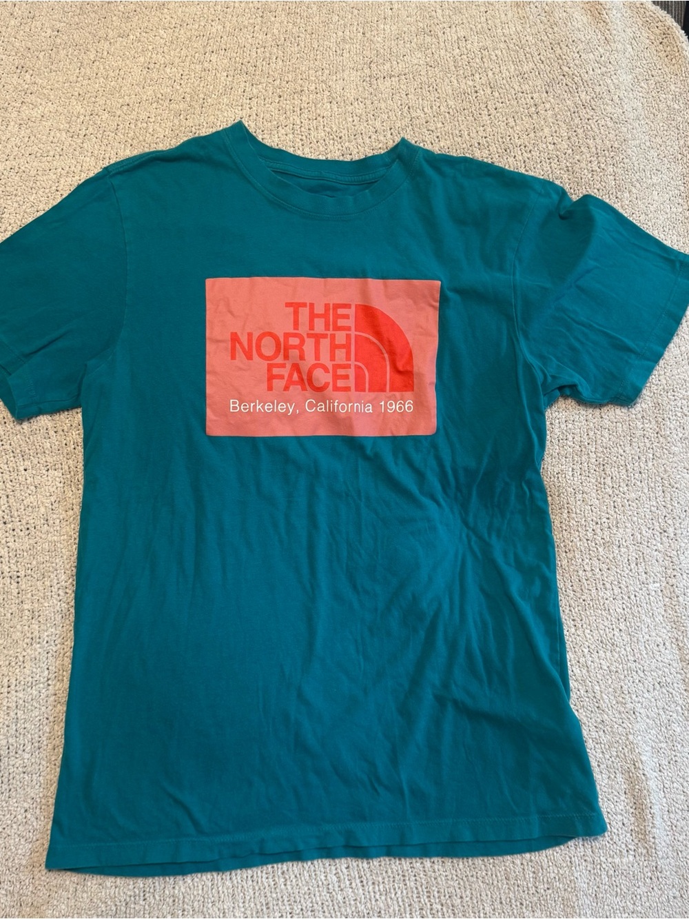 The North Face Men's Teal Box NSE Logo Tee Small